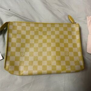 LV Checkered Yellow and Cream Pochette
